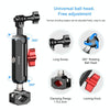 PULUZ Motorcycle Rearview Medium Clamp CNC Metal Magic Arm Rod Mount