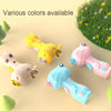 Cartoon Children Spinning Top Toy Outdoor Luminous Flying Saucer Launcher, Specification: Apricot Giraffe