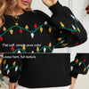 Women Christmas Sweater Sweet Loose Pullover Knit Sweater, Size: L(Black)