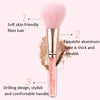 ZOREYA 10 In One Pink Crystal Transparent Handle Makeup Brush Set Makeup Tools,Style: With Brush Bag