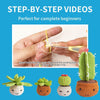 4pcs /Set Large Cactus  Crochet Starter Kit for Beginners with  Step-by-Step Video Tutorials