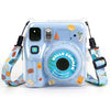 For Fujifilm instax mini SE Photo Bag Crystal Case Shoulder Strap Rope Sticker Set(Blue Beach Travel)