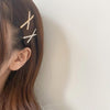 10pcs X-shaped Cross Rhinestone Full Diamond Hair Clip Teenage Girls Headdress(Silver)