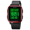 SKMEI 1858 Square Waterproof Digital Dual Display LED Luminous Watch(Red)