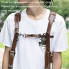 Cwatcun H90 Dual Camera Leather Strap Adjustable Multi-functional Convenient Camera Shoulder Strap, Color: 2.0 Brown