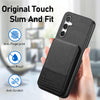For Samsung Galaxy A25 5G Twill Fabric Leather Vertical Flip RFID Card Bag Phone Case(Black)