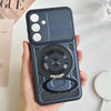 For Samsung Galaxy A05s 4G Armor Rotating Holder MagSafe Phone Case(Blue)