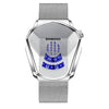 BINBOND Locomotive Concept Watch Men Live Black Technology Watch(White Net Belt-White Steel-White Face)