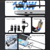 USAMS US-SJ645 U85 1.2m PD100W 6 in 1 Alloy Multifunctional Fast Charging Cable(Black)