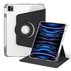 For iPad Air 13 2024 / Pro 12.9 2022 360 Rotation Detachable Clear Acrylic Leather Tablet Case(Black)