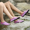 Non-slip Plastic Grain Texture Thick Cloth Sole Printing Diving Shoes and Socks, One Pair, Size:XL (Rose Red Figured)