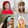 Winter Knitted Headband Turban Women Crochet Bow Wide Stretch Hairband Head Wrap(Khaki)