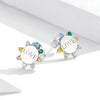 S925 Sterling Silver Zircon Earrings Love Sterling Silver Hypoallergenic Earrings