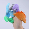 Animal Finger Dolls Plush Toys For Preschool Education, Height: 7.5cm(5 PCS/Set Dinosaur)