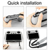 Sunnylife MM3-GS389 For Mini 3 Pro DJI RC with Screen Remote Control Leather Lanyard(Black Gray)