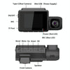 M700A 3 Channels Car Recorder 4K UHD Front+1080P Inside+2K Rear+GPS+WIFI Dash Cam(Black)