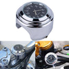 Aluminum Alloy Plating Motorcycle Handlebar Clock(Silver Shell Black Background)