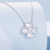 BSN334 Sterling Silver S925 White Gold Plated Lucky Clover Pendant Necklace