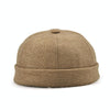 G12788 Iron Mark Street Melon Skullcap Retro Flanged Landlord Hat without Eaves, Size: 58cm(Deep Beige)