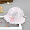 MZ5922 Lace Flower Princess Hat Summer Thin Baby Hat Sun Protection Hat, Size: 46cm(Light Pink)