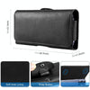 HAWEEL 6.1-6.8 inch Litchi Texture Genuine Leather Phone Belt Clip Horizontal Carrying Pouch (Black)