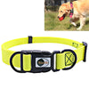 Waterproof PVC Dog Collar, Dual Loop, Yellow, Medium (30-47cm)