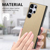 For Samsung Galaxy S23 Ultra 5G Twill Fabric Leather Skin Back Phone Case(Khaki)