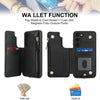 For Samsung Galaxy S23 5G Double Flap Zipper RFID Leather Phone Case with Short Lanyard(Black)