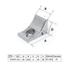 30 PCS Large Right Angle Thickened Zinc Alloy Bright Layer Sucker Plate Bracket, Weight: 12.2g