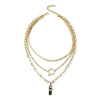 N2209-10 Five-star Three-layer Ladies Metal Temperament Necklace Clavicle Chain