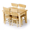 5 PCS / Set 1:12 Mini Dollhouse Furniture Wooden Dining Table Chair Set Pocket Toy(Wood)