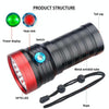 3 Gears, DB18 18xT6, Luminous Flux: 5400lm LED Flashlight, Without Battery (Red Black)