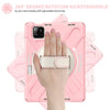 For Xiaomi Pad 7 / 7 Pro Rotatable Holder Silicone Hybrid PC Tablet Case with Shoulder Strap(Cherry Blossom Pink)