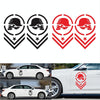 2 PCS/Set D-739 Skull Pattern Car Modified Decorative Sticker(Red)