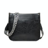 013 Leopard Strap PU Leather Single-shoulder Waterproof Crossbody Tote Bag(Black)