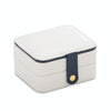 SH688-58 Square Double-Layer PU Earring Storage Jewelry Box(White)