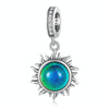 SCC2005-CF Sterling Silver S925 Zircon Temperature Sensitive Discoloration Sun Shape Pendant Accessories