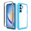 For Samsung Galaxy A35 5G Starry Sky Solid Color Shockproof TPU Clear PC Phone Case(Sky Blue)