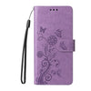 For Samsung Galaxy A36 5G / A56 5G Embossed Butterfly Flowers Leather Phone Case(Purple)