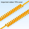 XJ-U101 USB to 8 Pin Spring Charging Data Cable, Length: 1.5m(Yellow)