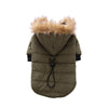 Small Dog Winter Coat with Hood, Green, Size M