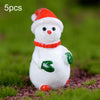 5pcs Christmas Decorations Resin Crafts Gifts Home Decorations Small Ornaments, Style: No.3 Snowman