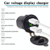 Universal Car Dual Port USB Charger Power Outlet Adapter 3.1A 5V IP66 with LED Digital Voltmeter + 60cm Cable(Green Light)