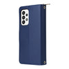 For Samsung Galaxy A73 5G Nine-card Slots Zipper Wallet Bag Leather Phone Case(Blue)