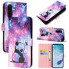 For Samsung Galaxy A56 5G Colored Drawing Pattern Plain Weave Leather Phone Case(Baby Panda)