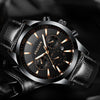 FNGEEN 5012 Men Waterproof Luminous Imitate Six-needle Design Watch(Black steel black)
