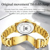 1pair OLEVS 5563 Couple Luminous Waterproof Quartz Watch(Gold)