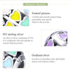 S925 Sterling Silver Color Heart-shaped Oil Drop Beads DIY Bracelet Accessory