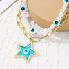 N2210-2 Double-layer Five-star Eyes Ladies Temperament Necklace Collarbone Chain