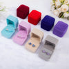 3 PCS Wedding Jewelry Accessories Square Velvet Jewelry Box Jewelry Display Case Gift Boxes Ring Earrings Box(Blue)